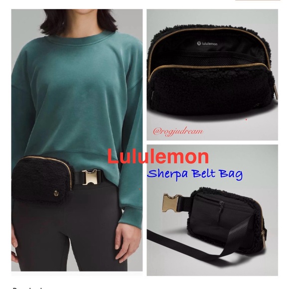 lululemon athletica Handbags - NEW Lululemon Athletica Everywhere Belt Bag Fleece Sherpa Black 1L